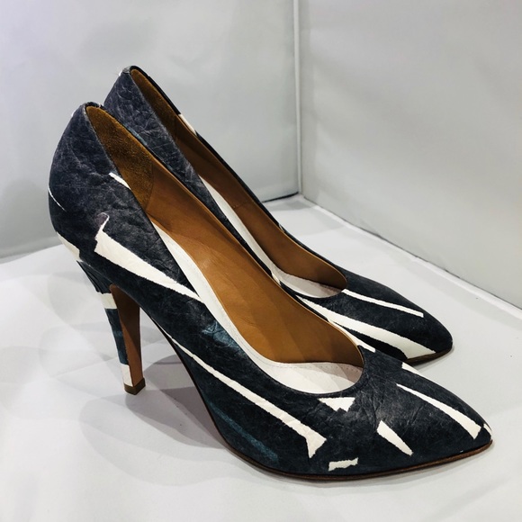 MM6 MAISON MARTIN MARGIELA Blue Navy Pumps IT 40 (appx US 9.5/10 - Picture 5 of 10